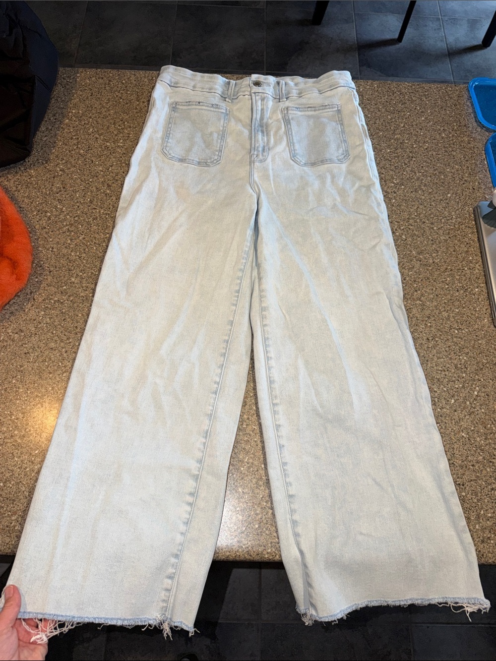 Good American Light Blue Wide Leg Jeans